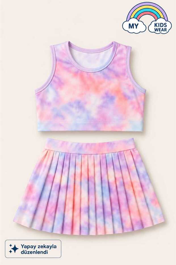 Girl's Sort Skirted Swimsuit Set 4 -16 Years Old 12025