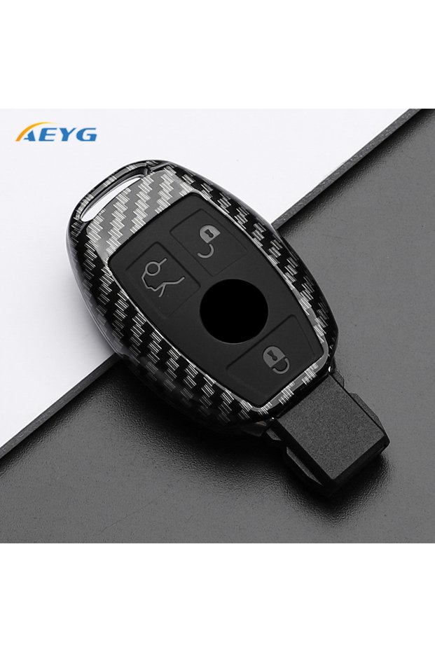 Carbon 3A ABS Carbon Fiber Car Key Case Cover For Mercedes Bnez CLA GLC GLA GLK W203 W210 W211 W204