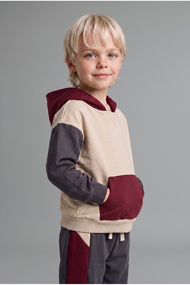 100% Cotton Label Printed Thin Sweatshirt Fabric 2-Piece Set Baby Boy F9452A526Wn