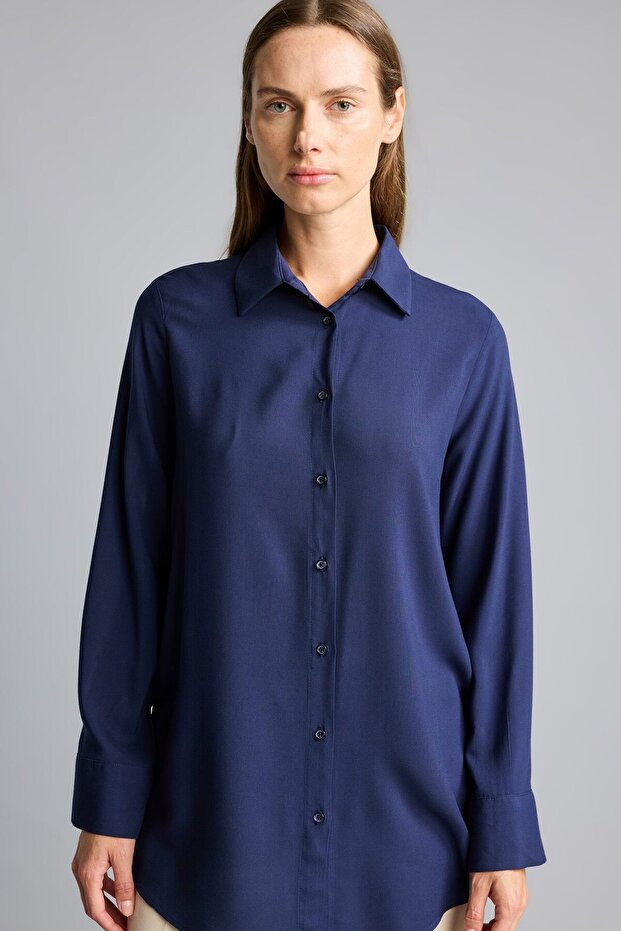 Regular Fit Basic Long Sleeve Hijab Shirt Tunic Z3538Az26Sp