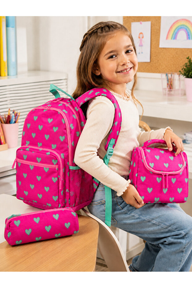 3-Piece Backpack-School Bag Combination Set Large Volume