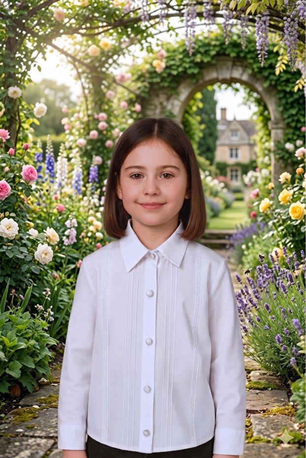 COTTON WHITE SHIRT FOR GIRLS/School Shirt 331-332