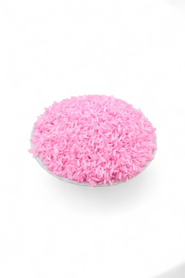 6X2 mm Pastel Pink Tube Beads 100 Gr