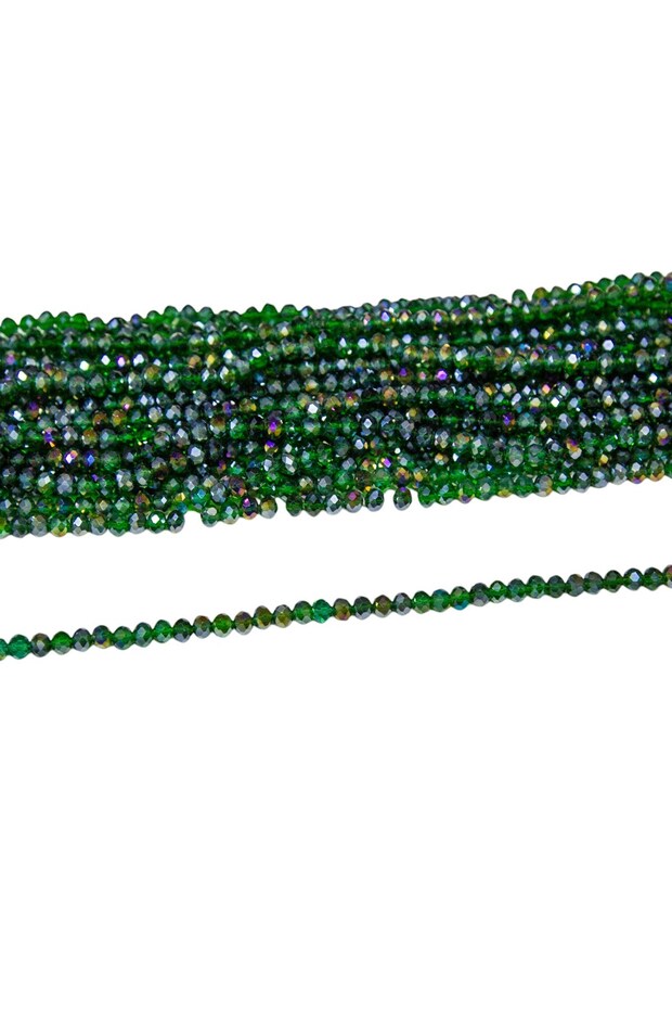 6 mm Khaki Green Crystal Glass Beads 1 Strand - (80-85 Pieces)