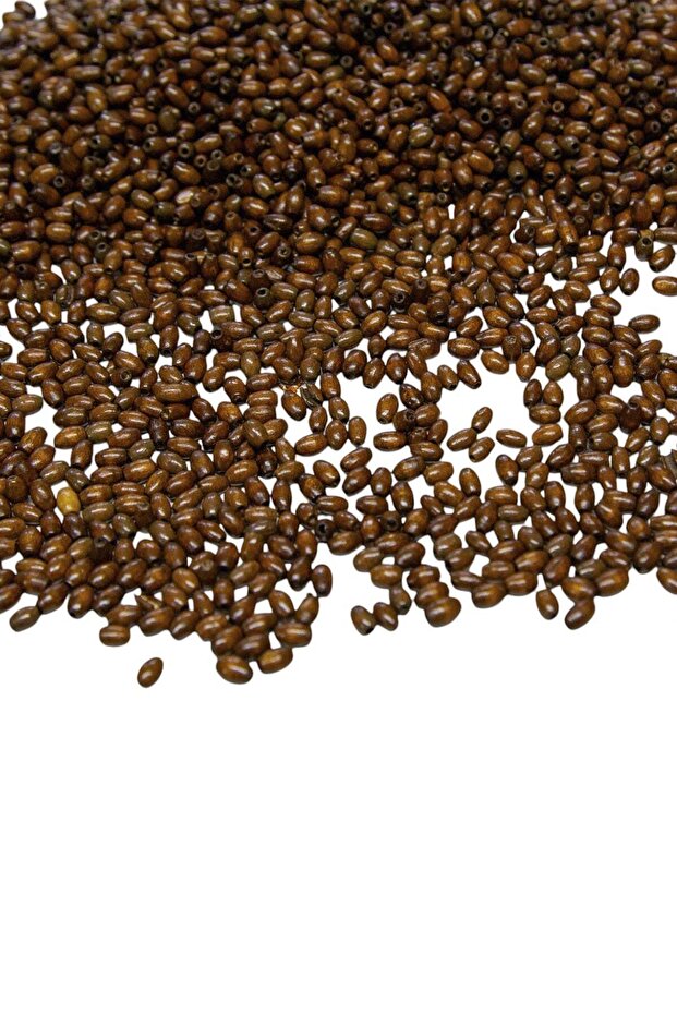 3 mm Barley Brown Wood Beads 50 Gr