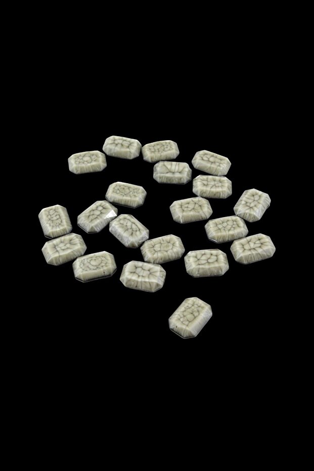 خرز إكسسوارات حجرية مستطيلة الشكل ذات مظهر طبيعي بنمط عروق رمادي فاتح 24 × 17 مم (5 قطع)