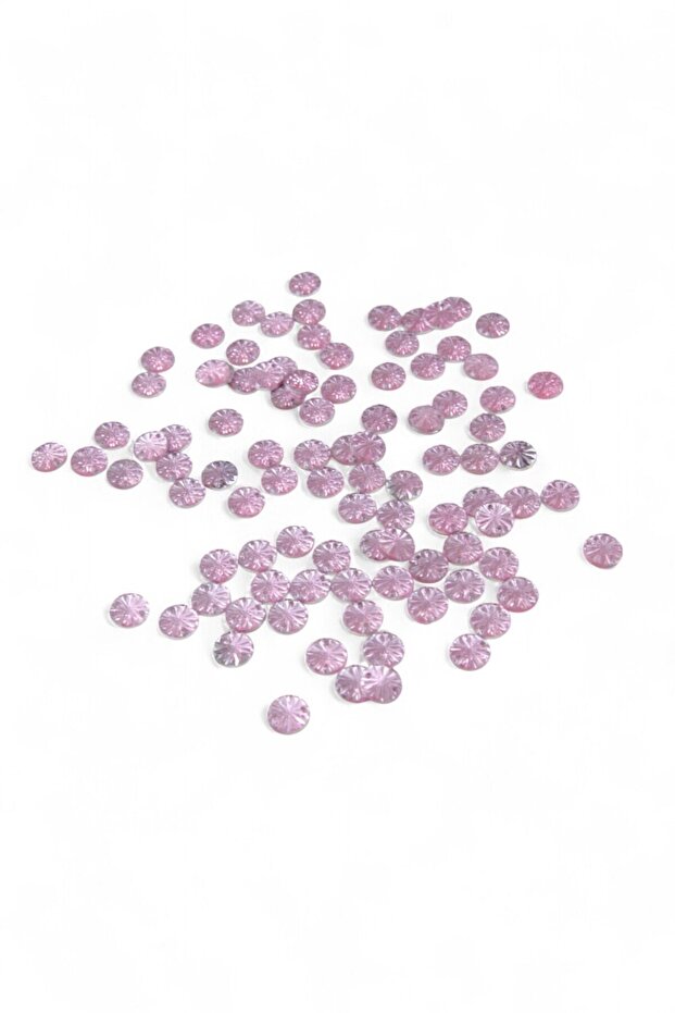 10 mm Pink Line Patterned Round Sewing Stone (150 Pieces)