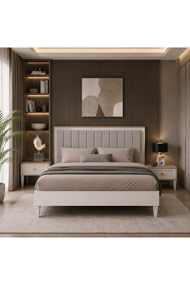 سرير من هاي بوينت بتصميم عملي للاستخدام اليومي 192 × 212 سم ,باللون الرمادي