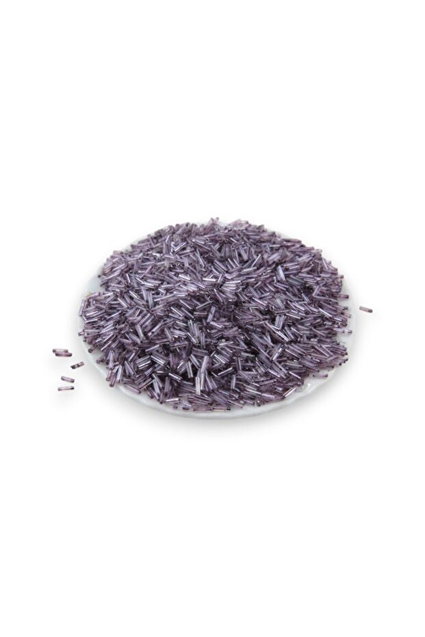 6X2 mm Internally Dyed Plum Tube Beads 100 Gr