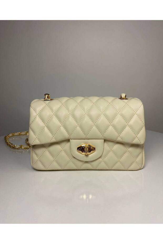 Quilted Knitted Chain Women's Hand and Shoulder Bag