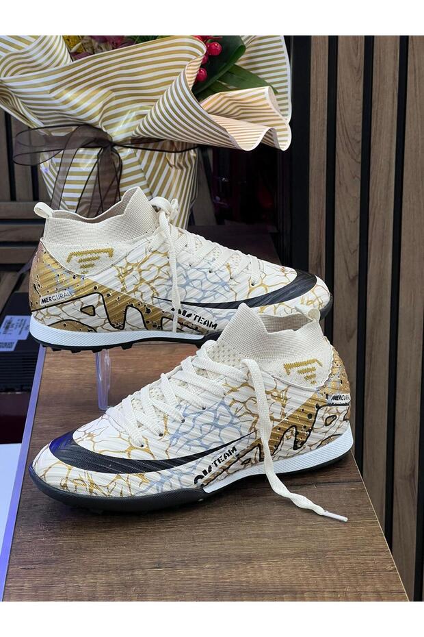 Men's Lycra Socks Halisaha Sports Shoes - Beige Gold