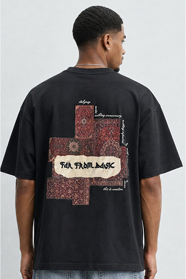 تي شيرت رجالي FFB Patch كبير الحجم باللون الأسود
