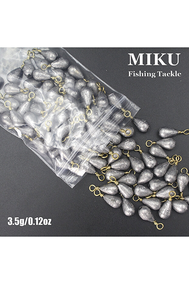 18pcs 3.5g 18-Piece 360° Rotating Water Drop Lead Precision Anti-Entanglement Twist Ring, With Multi