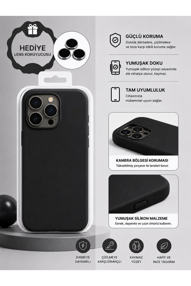 iPhone 15 Compatible Velvet Inside, Stain Resistant Premium Launch Case with Special Boxed Lens Gift