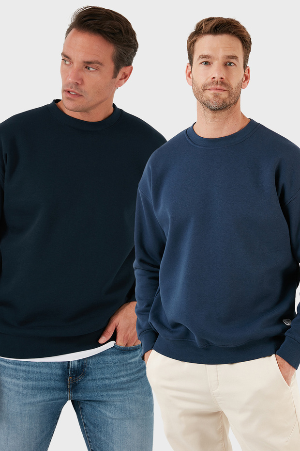 سترة رياضية للرجال بياقة دائرية وتصميم مموج، عبوة من قطعتين، موديل SWEAT 5905255S2