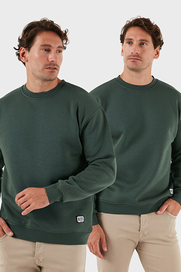 سترة رياضية للرجال بياقة دائرية وتصميم مموج، عبوة من قطعتين، موديل SWEAT 5905255S2