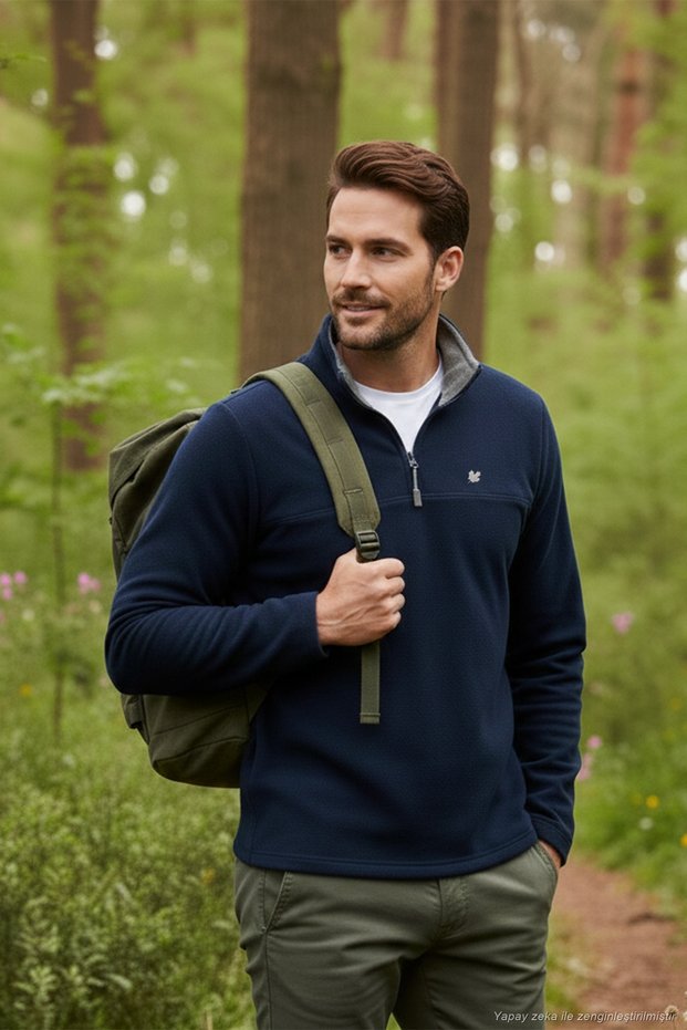 Slim Fit Anti-Pilling Non-Pilling Bato Collar Cold-Proof Fleece-Lined Fleece Men's Fleece
