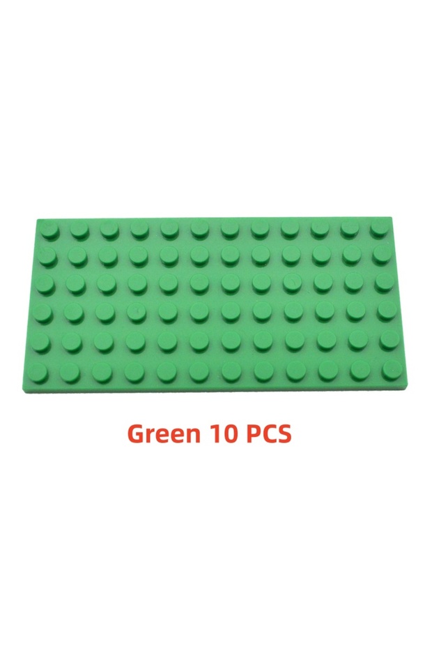 10PCS Green 10PCS 6X12 Dots Base Plate Classic MOC DIY City Figures Building Blocks Bricks Parts Com