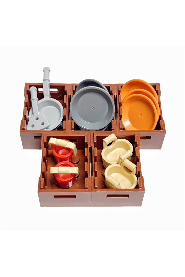 Food tool-13 MOC Foods and Tools Building Blocks DIY Toys Seafood Meat Vegetables Fruit Dessert Gobl