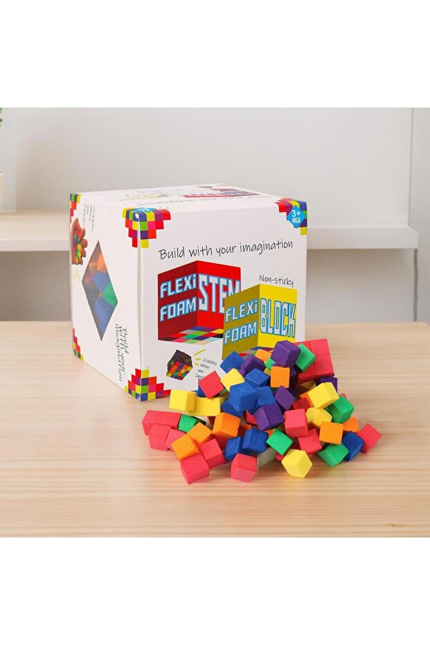 1set Sticky Cubes Soft Foam Blocks Stacking Foam Bricks Construction Preschool Cubes Toys For Home S