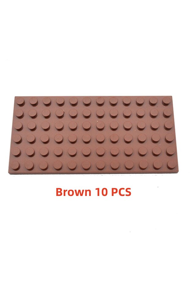 10 قطع بنية اللون 10 قطع 6 × 12 نقطة لوحة قاعدة كلاسيكية MOC DIY شخصيات المدينة مكعبات بناء أجزاء الطوب كوم