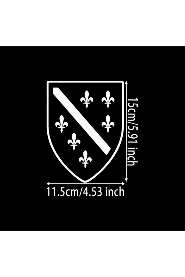 11.5x15cm DZ242-White 11.5x15cm Bosnia and Herzegovina Bosna Coat of Arms Flag Vinyl Sticker for Car