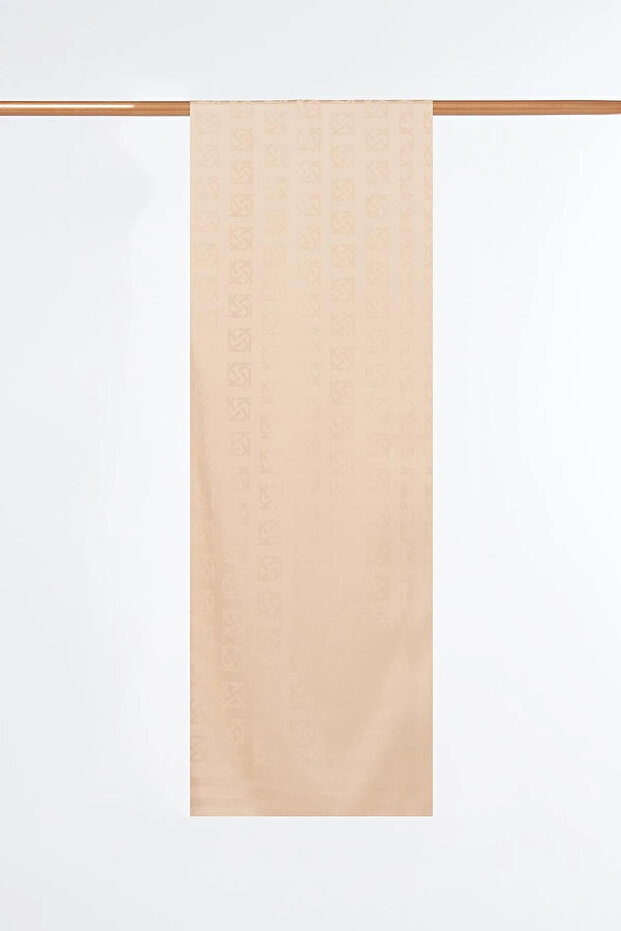 Logoed Silk Shawl Beige