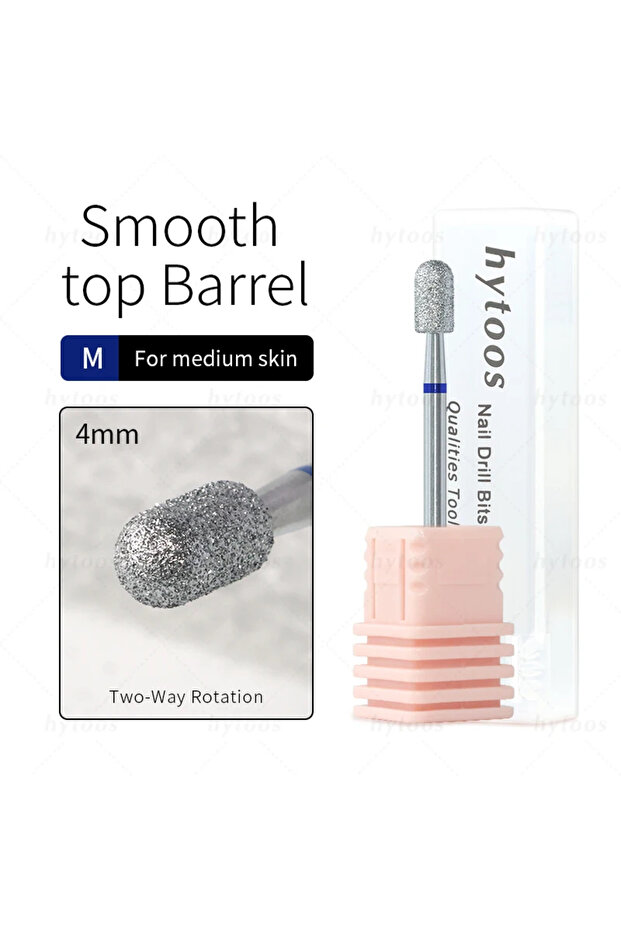 C407-M(S) HYTOOS Chrome Diamond Nail Drill Bits Pro Russian Cuticle Bit for Nail Drill Dead Skin Cut