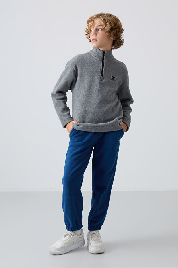 Parlament Thick Soft Textured Standard Fit Embroidered Fleece Boys' Sweatpants - 11220