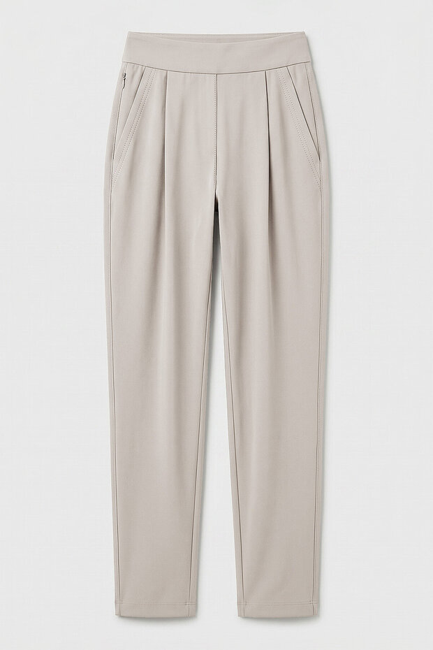 Beige Comfortable Fit Women's Sweatpants with Hidden Pocket Detail - 94687