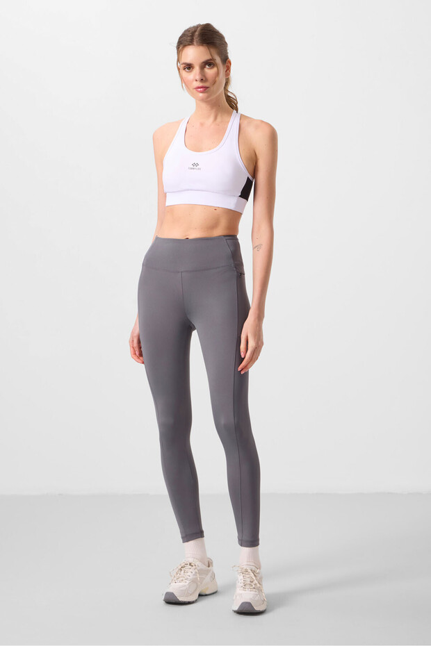Dark Gray Stretchy Standard Fit Performance Women's Leggings - 94667