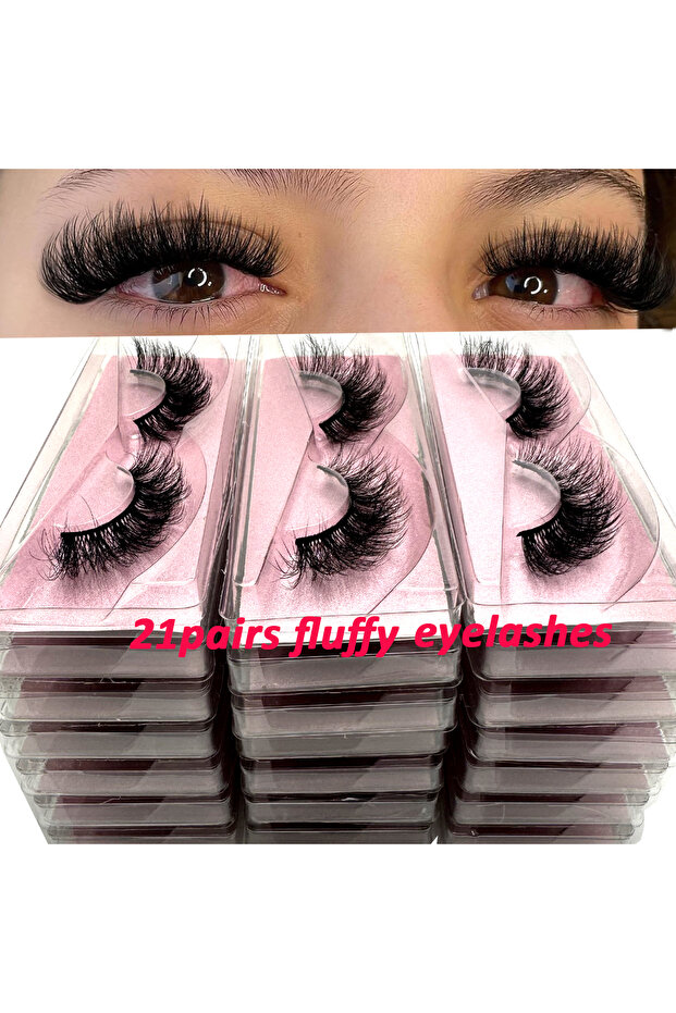21pairs-SL3 21 Pairs 3D Mink Wholesale Natural Eyelashes Lashes Handmade Fluffy Dramatic Lashes Crue
