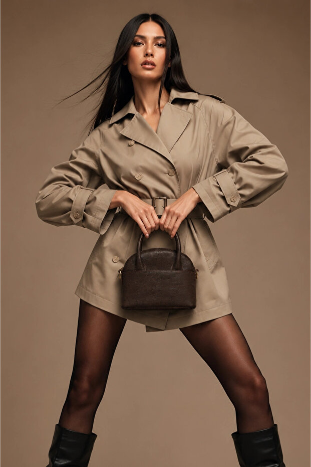 Brown Lzd Leather Women's Handbag