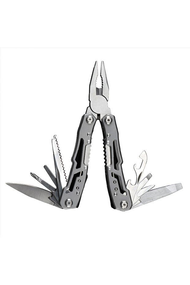 Silver Camping Multitool Stainless Steel Portable Folding Knife Pliers Outdoor Emergency Survival Ge