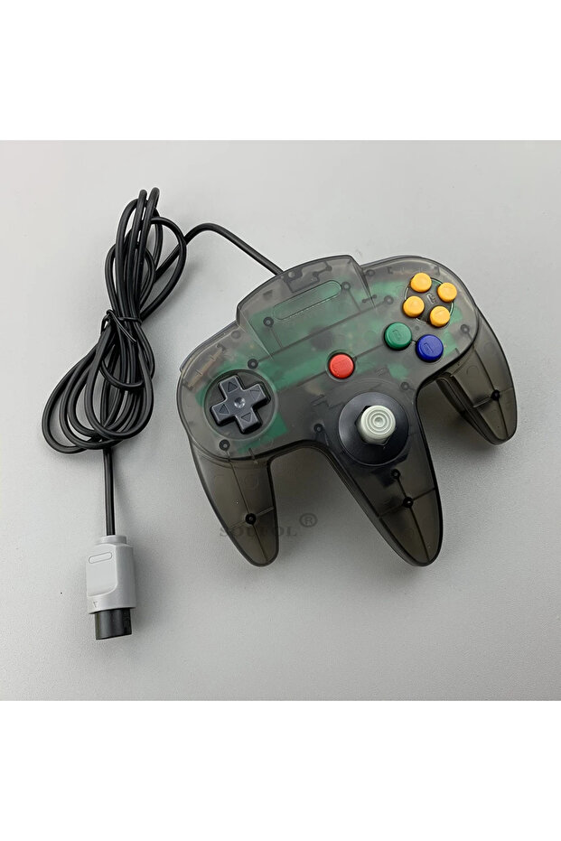 لوحة ألعاب سلكية شفافة رمادية اللون لجهاز تحكم NS 64 Host N64 Gamepad Joystick لجهاز Nintendo 6 الكلاسيكي