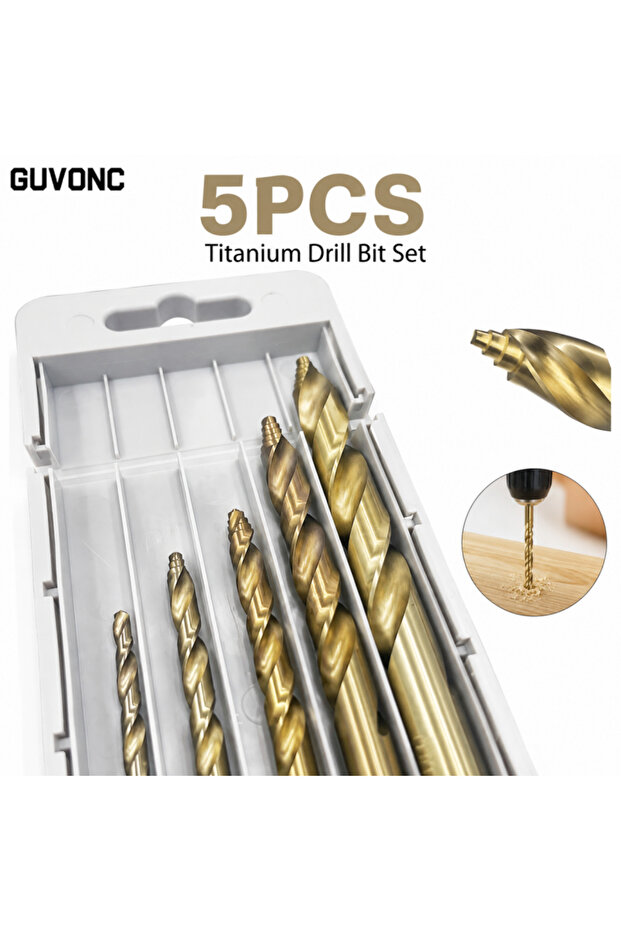 5/Pcs Drill Bit Durable -Coated HSS Step Power Tool Drill Bit Set And Single Ones 4-10Mm Multiple...
