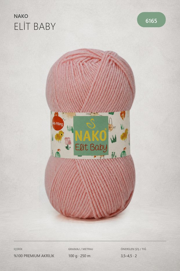 N.Ako Elit Baby Anti Pilling Non-Pilling Baby Floss 6165 Powder