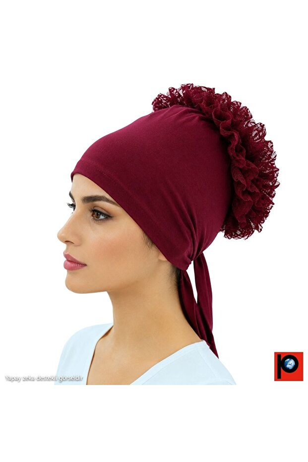 Women's Ruffled Non-Slip Hijab Bun Bonnet