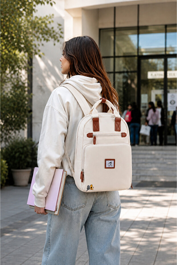 Cats Laptop Backpack White