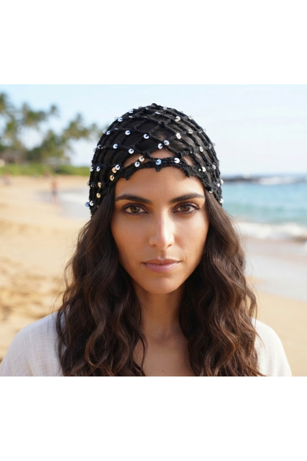 Trend of the Year Sequin Mesh Beanie Sequin Beanie Nature Cotton Sequin