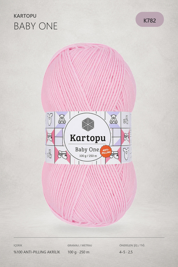 1 Piece Baby One Non-Pilling Hand Knitting Yarn Wool Light Pink K782