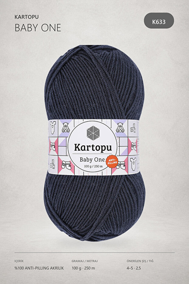 Baby One Anti-Pilling Baby Wool Navy Blue K633