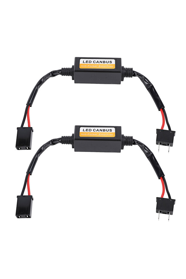 black 2PCS H7 Car LED Headlight Decoder Water Resistant Plug and Play Anti Flicker Canbus Error Deco