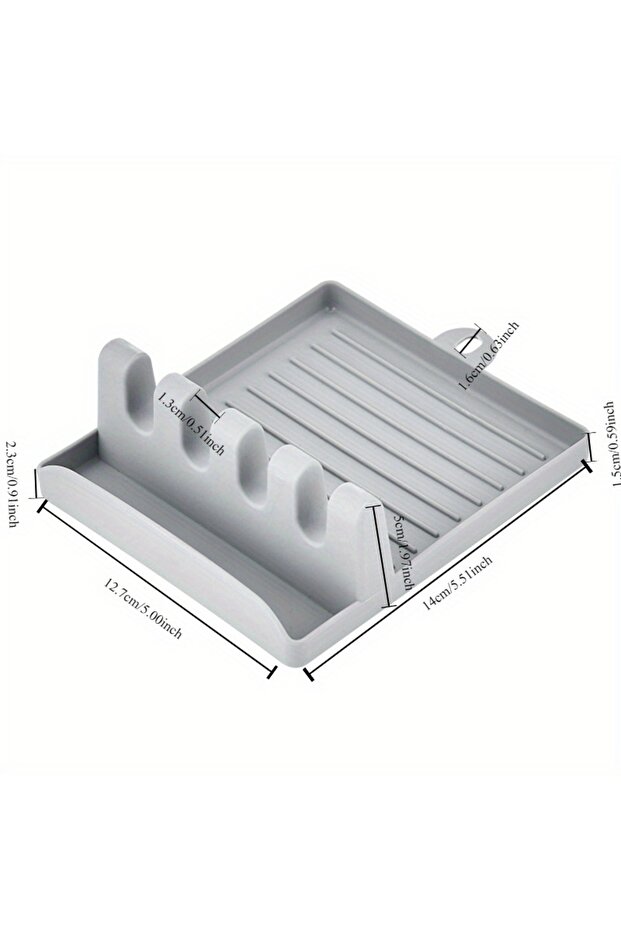 GRAY 1pc Kitchen Spoon Holders Fork Spatula Rack Shelf Organizer Plastic Spoon Rest Chopsticks Holde
