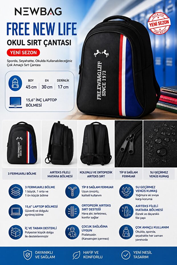 FREE NEW LIFE SCHOOL BACKPACK (NEW SEASON)