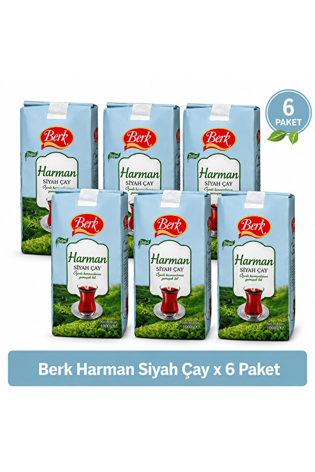 Natural Black Tea 1 kg 6 Pack (6 X 1000g) – Berk Harman – Domestic Production, Fresh Harvest