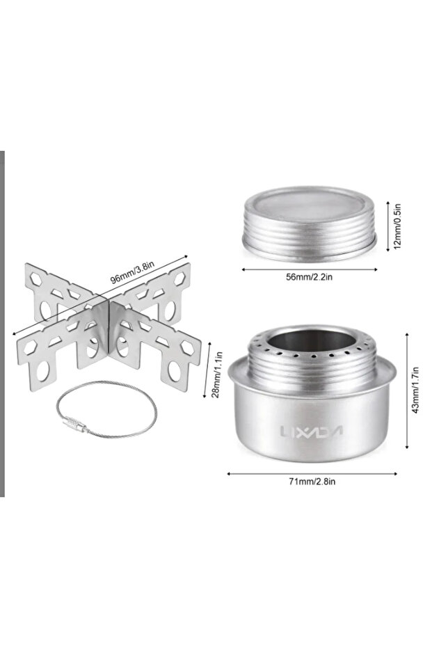 1 SET Portable Mini Aluminum Alloy Alcohol Stove with Cross Stand & Fire Cover, Lightweight Camping