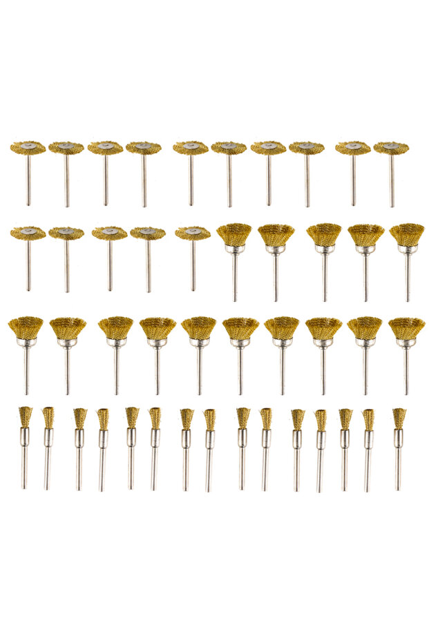 45pcs XCAN 45pcs Steel Wire Brass Wheel Cup Brush Set 3mm Shank Polishing Brush Mini Drill Rust Remo