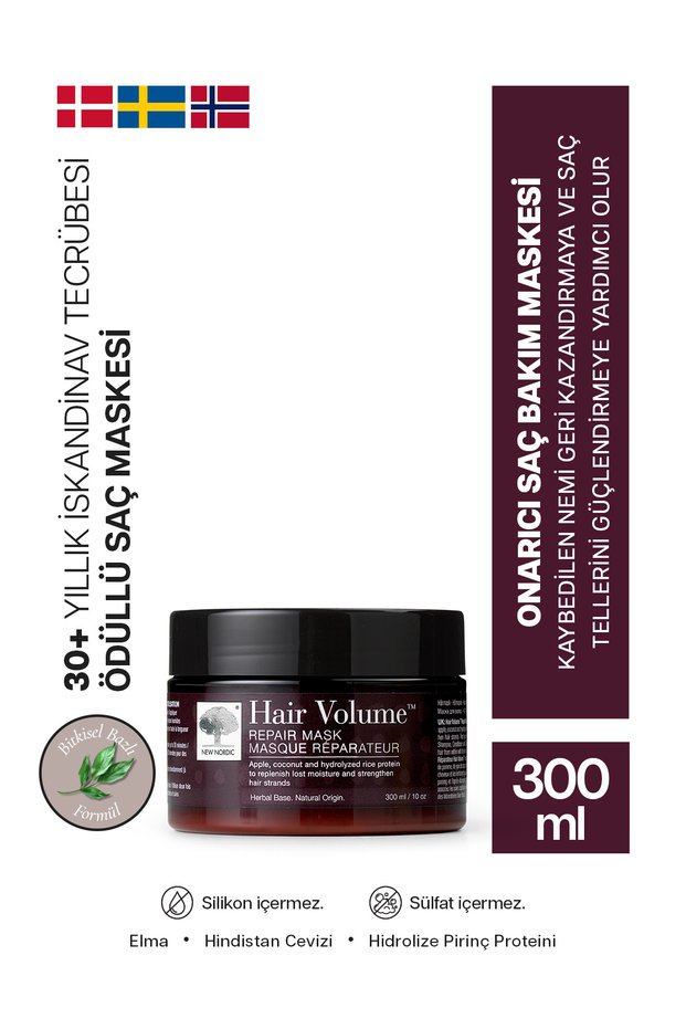 Hair Volume Anti-Hair Loss Care Mask with Apple Coconut and Rice Protein 300 ml