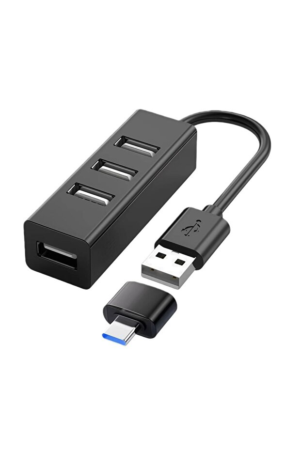 black2Pcs USB Hub 5V Split Charging Extension Cable External Extension Cable USB 2.0 Split Hub 1 to
